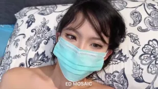 EDmosaic: 19-летняя студентка-красотка Санмачи в зелёном стриме разошлась с вибратором