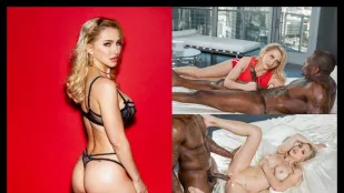 Блондинка с большими сиськами трахается Alix Lynx