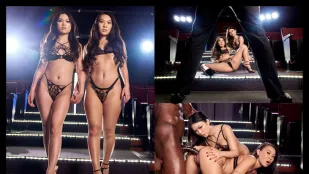 Красотки азиатки и черный зверь: дикий тройничок с Lulu Chu и Kimmy Kim